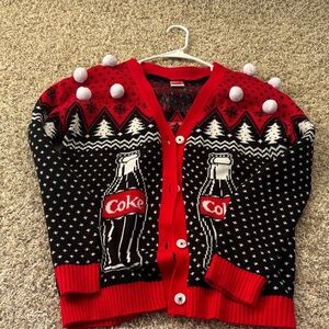 Coca Cola Red and Black Knit Sweater